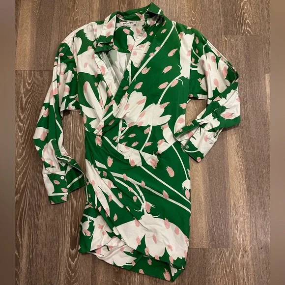 Monse Print Wrap Shirt Dress